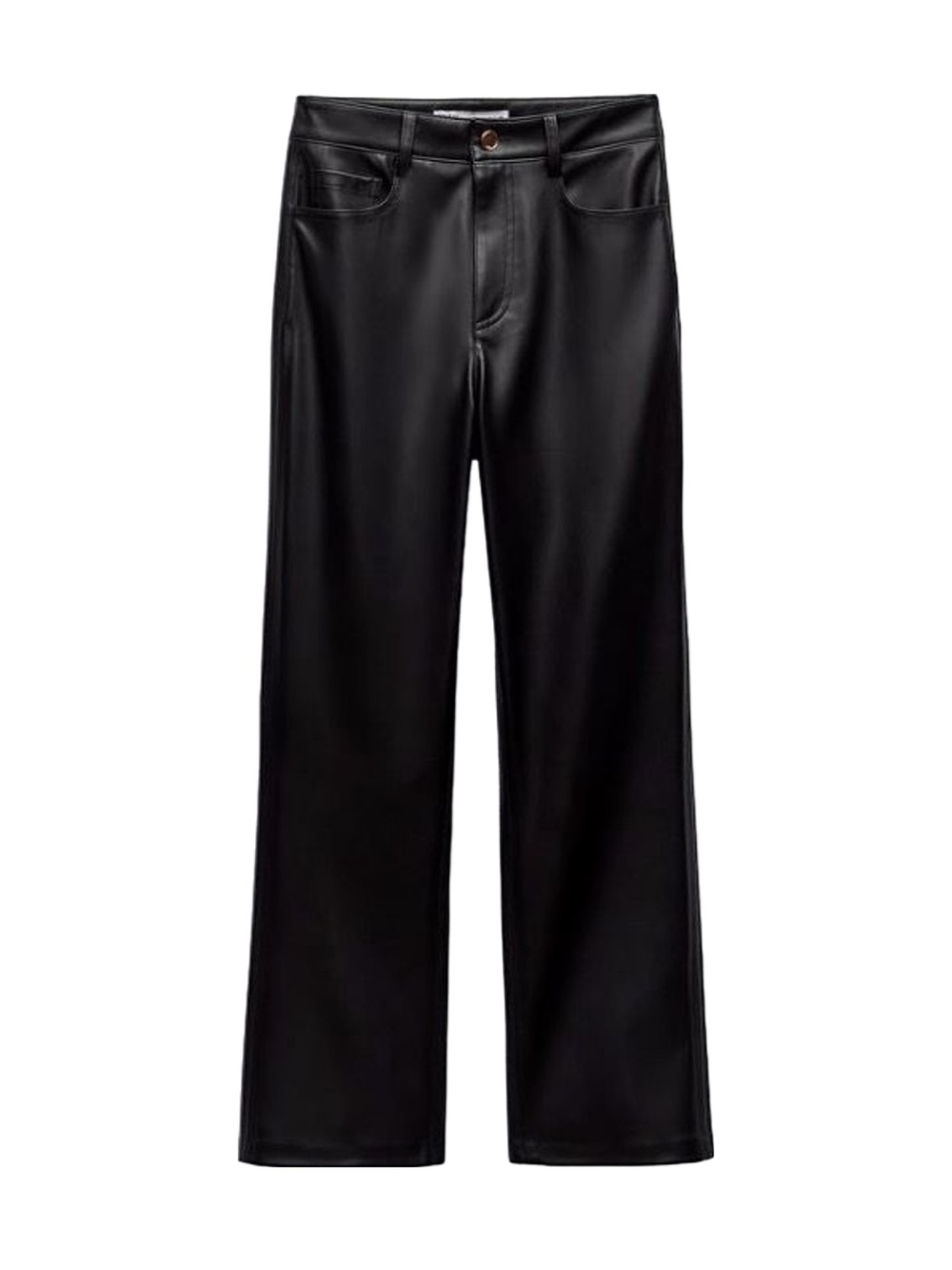 Zara Black Faux Leather Straight Leg Pants